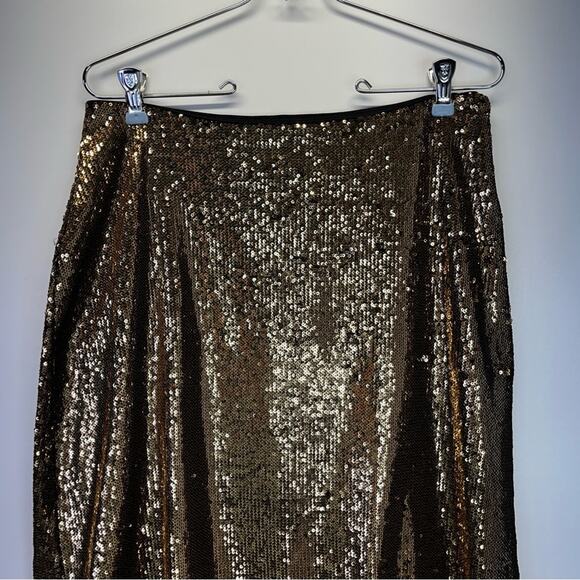 MICHAEL Michael Kors Sequin A-Line Midi skirt gold - M - Picture 4 of 11